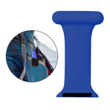 Maxbell Nurses Brooch Pin Silicone Band Strap for iWatch 4 5 6 Blue 42 or 44mm