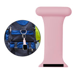 Maxbell Nurses Brooch Pin Silicone Band Strap for iWatch 4 5 6 Pink 42 or 44mm
