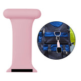 Maxbell Nurses Brooch Pin Silicone Band Strap for iWatch 4 5 6 Pink 42 or 44mm