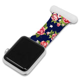 Maxbell Nurse Brooch Pin Silicone Band Watch Strap Fit for iWatch 4 5 6 E 42 or 44mm