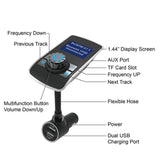 Maxbell LCD FM Transmitter Car MP3 Player Support TF Card for Phone w/Mic AUX Port
