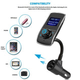 Maxbell LCD FM Transmitter Car MP3 Player Support TF Card for Phone w/Mic AUX Port