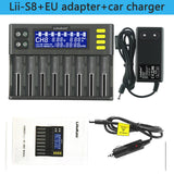Maxbell LII-S8 8 Slots Smart Lithium NiMH Battery Charger for 26650 21700 AA AAA EU
