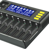 Maxbell LII-S8 8 Slots Smart Lithium NiMH Battery Charger for 26650 21700 AA AAA EU
