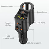 Maxbell Car Charger Adapter FM Transmitter Cigarette Lighter with Digital Display