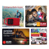 Maxbell Emergency Solar Hand Crank Radio Portable Power Bank USB Charger SOS Alarm