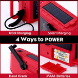 Maxbell Emergency Solar Hand Crank Radio Portable Power Bank USB Charger SOS Alarm