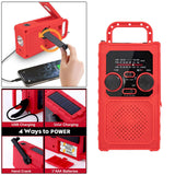 Maxbell Emergency Solar Hand Crank Radio Portable Power Bank USB Charger SOS Alarm