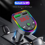 Maxbell Car Charger Bluetooth FM Transmitter Fast Charge 7 RGB Backlit Music Player
