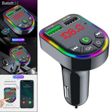 Maxbell Car Charger Bluetooth FM Transmitter Fast Charge 7 RGB Backlit Music Player