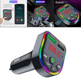 Maxbell Car Charger Bluetooth FM Transmitter Fast Charge 7 RGB Backlit Music Player