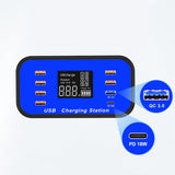 Maxbell Multi Smart Fast USB Charger 8-Port Hub Charging Station Travel