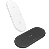 Maxbell 2 in 1 Qi Wireless Charger Pad Fast Dual Charge for Smart Phones Black