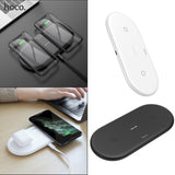 Maxbell 2 in 1 Qi Wireless Charger Pad Fast Dual Charge for Smart Phones Black