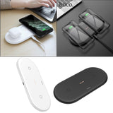 Maxbell 2 in 1 Qi Wireless Charger Pad Fast Dual Charge for Smart Phones Black