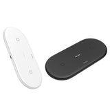 Maxbell 2 in 1 Qi Wireless Charger Pad Fast Dual Charge for Smart Phones Black