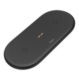 Maxbell 2 in 1 Qi Wireless Charger Pad Fast Dual Charge for Smart Phones Black