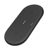 Maxbell 2 in 1 Qi Wireless Charger Pad Fast Dual Charge for Smart Phones Black