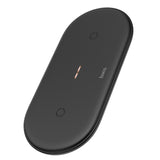 Maxbell 2 in 1 Qi Wireless Charger Pad Fast Dual Charge for Smart Phones Black