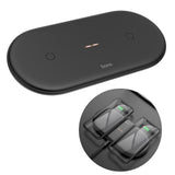 Maxbell 2 in 1 Qi Wireless Charger Pad Fast Dual Charge for Smart Phones Black