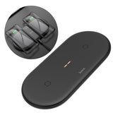 Maxbell 2 in 1 Qi Wireless Charger Pad Fast Dual Charge for Smart Phones Black