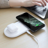 Maxbell 2 in 1 Qi Wireless Charger Pad Fast Dual Charge for Smart Phones White