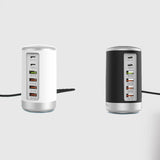 Maxbell Multi 6 Port USB Charging Station Hub Tower Desktop Phone Charger Organizer White