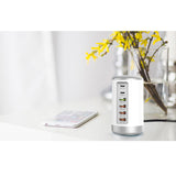 Maxbell Multi 6 Port USB Charging Station Hub Tower Desktop Phone Charger Organizer White