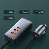 Maxbell Car Charger 4x30W 4 Ports 120W USB Type-C Quick Charge for Mobilephone 3U+1C