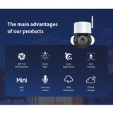 Maxbell WiFi Camera Cloud Storage Security Camera Wireless Night Vision Plug-US