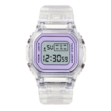 Maxbell Transparent Sport Watch Digital LED Waterproof Wristwatch Gift Purple
