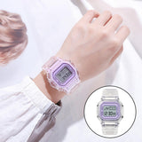 Maxbell Transparent Sport Watch Digital LED Waterproof Wristwatch Gift Purple