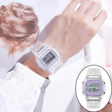 Maxbell Transparent Sport Watch Digital LED Waterproof Wristwatch Gift Purple