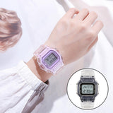 Maxbell Transparent Sport Watch Digital LED Waterproof Wristwatch Gift Black
