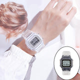 Maxbell Transparent Sport Watch Digital LED Waterproof Wristwatch Gift Black