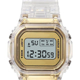 Maxbell Transparent Sport Watch Digital LED Waterproof Wristwatch Gift Gold