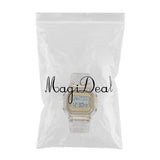 Maxbell Transparent Sport Watch Digital LED Waterproof Wristwatch Gift Gold