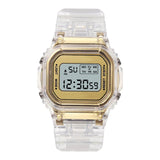Maxbell Transparent Sport Watch Digital LED Waterproof Wristwatch Gift Gold