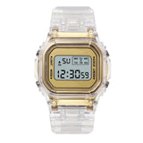Maxbell Transparent Sport Watch Digital LED Waterproof Wristwatch Gift Gold