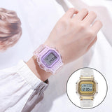 Maxbell Transparent Sport Watch Digital LED Waterproof Wristwatch Gift Gold