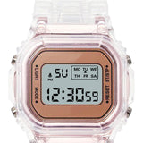 Maxbell Transparent Sport Watch Digital LED Waterproof Wristwatch Gift  Rose gold