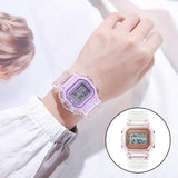 Maxbell Transparent Sport Watch Digital LED Waterproof Wristwatch Gift  Rose gold