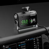 Maxbell Bluetooth 5.0 FM Transmitter Wireless Car Kit USB Charger for Car Smartphone Silver
