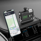 Maxbell Bluetooth 5.0 FM Transmitter Wireless Car Kit USB Charger for Car Smartphone Silver