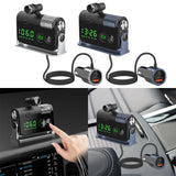 Maxbell Bluetooth 5.0 FM Transmitter Wireless Car Kit USB Charger for Car Smartphone Silver