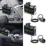 Maxbell Bluetooth 5.0 FM Transmitter Wireless Car Kit USB Charger for Car Smartphone Silver