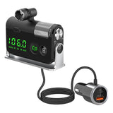 Maxbell Bluetooth 5.0 FM Transmitter Wireless Car Kit USB Charger for Car Smartphone Silver