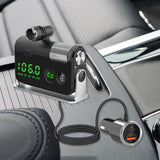 Maxbell Bluetooth 5.0 FM Transmitter Wireless Car Kit USB Charger for Car Smartphone Silver