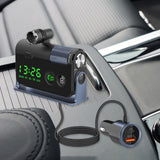 Maxbell Bluetooth 5.0 FM Transmitter Wireless Car Kit USB Charger for Car Smartphone Pearly Blue