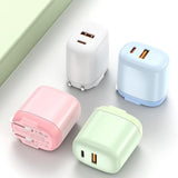 Maxbell Mini Foldable Phone Charger Adapter Fast Charging for iPhone12 for iOS Pink